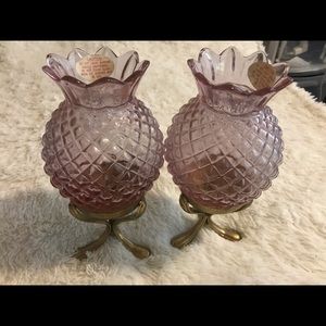 Fenton pineapple candle light holders